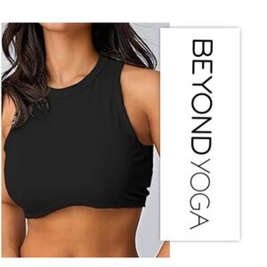Beyond Yoga Black Lux Blocked Out Mesh Racerback Sports Bra